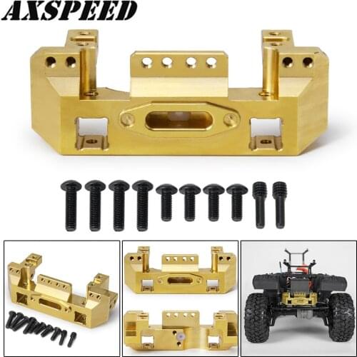 AXSPEED 118g Brass Front Bumper Mount Servo Stand Heavy Duty Bumper for 1/10 RC Crawler Car Traxxas TRX4 Upgrade Parts