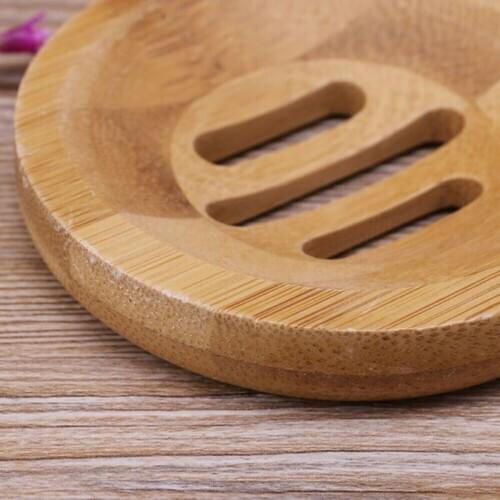 Bamboo Soap Holder Dish Waterproof Bathroom Shower Plate Stand Box Bathroom