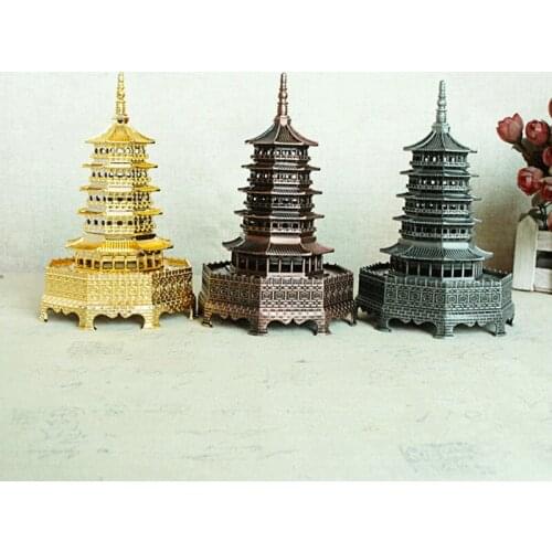 Alloy Leifeng Tower Hangzhou Travel Souvenir Retro Pagoda Myth Legend Desktop Decoration Home Decor Room Ornament
