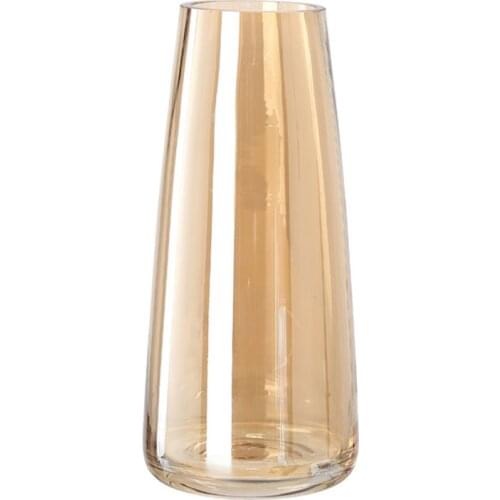 Home Decoration Tall Clear Vase Brown Vase Amber Glass Vase Tall Gray Flower Vases Glass Clear Vases for Home Office Decor