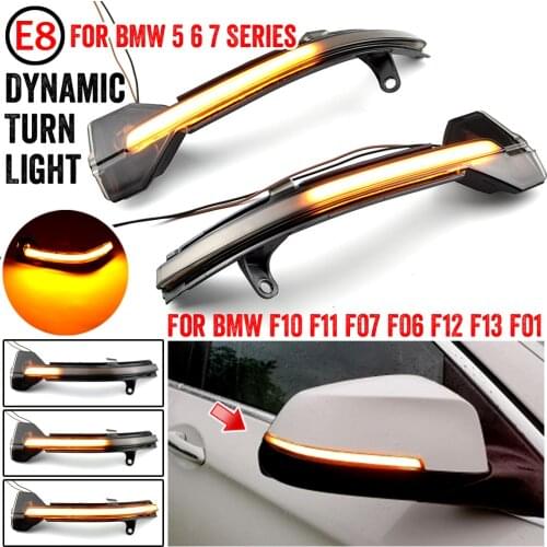 2x For BMW 5 6 7 Series F10 F11 F07 F06 F12 F13 F01 Dynamic Turn Signal LED Rearview Mirror Indicator Blinker Repeater Light