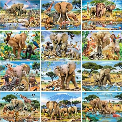 Evershine 5D DIY Diamond Embroidery Elephant Picture Of Rhinestones Diamond Painting Animals Cross Stitch Needlework Home Decor