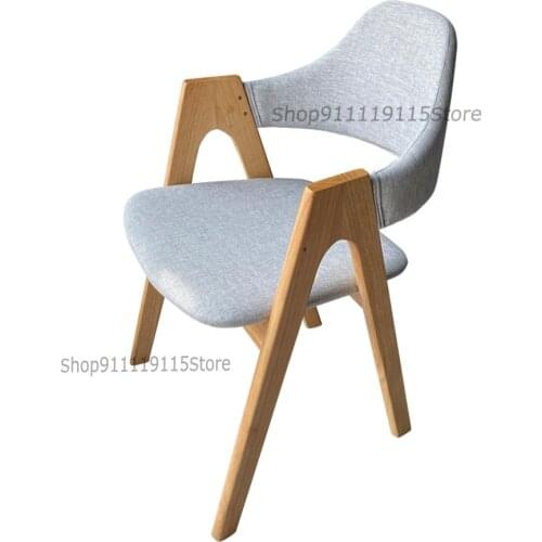 Customized Nordic Solid Wood Dining Chair Home Designer Chair With Back Comfortable Office Computer Chair Book Chair Modern Simp