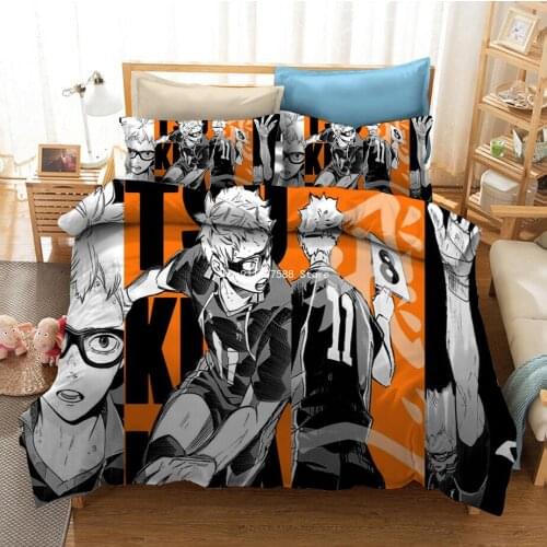 3D Printed Japan Anime Haikyuu Bedding Set Luxury Duvet Covers With Pillowcases Comforter Bedding Set Bedclothes Boys Bed Linen