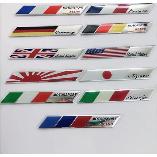 3D Metal 3 color Italy Flag Emblem Badge Car Styling Motorcycle Sticker For Ford VW Skoda Renault Peugeot Citroen Chevrolet