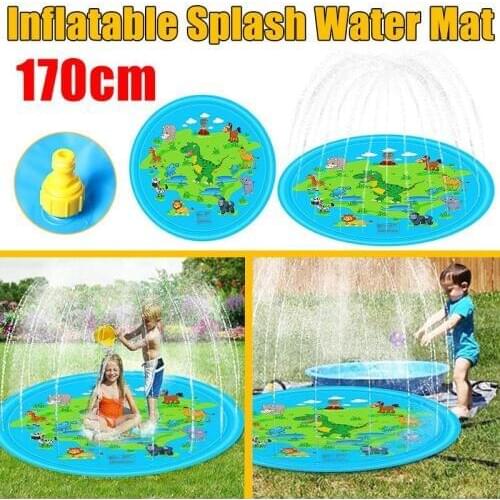 Inflatable Spray Water Cushion 170cm Summer Kids Play Water Mat Lawn Games Pad Sprinkler Play Toys Outdoor Tub Swiming Pool