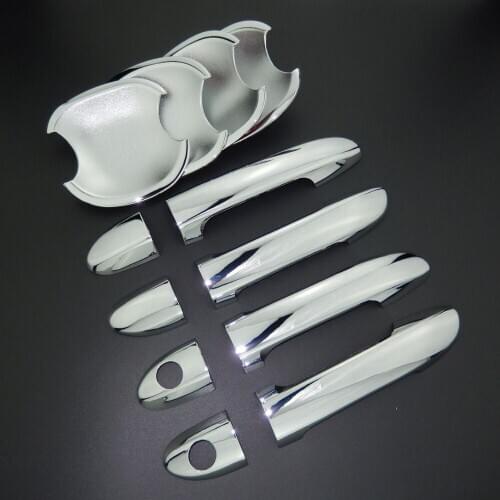 For Kia Cerato 2003-2009 1st Gen ABS Car Styling Chrome Side Door Handle Cover Trim & Door Bowl Cover 2004 2005 2006 2007 2008