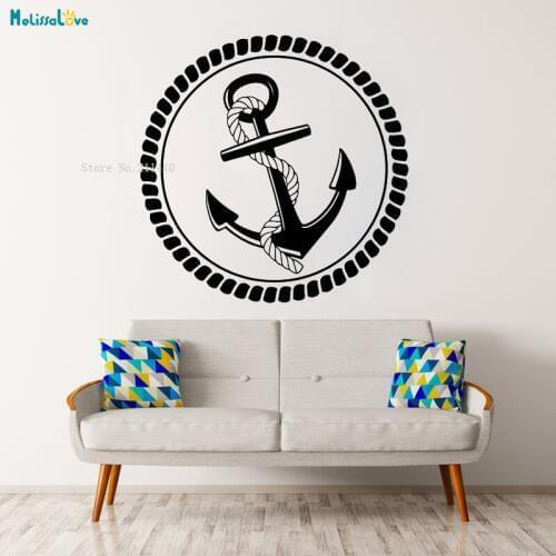 Anchor Wall Vinyl Decals a Loop of Hemp Rope Nautical Ship Sticker Nautical Decals Home Art Decoration for Kids Baby Room YT1994
