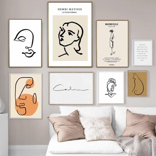 Matisse Abstract Line Wall Art Poster Nordic Minimalist Canvas Painting Figure Body Pictures For Living Room Home Decor