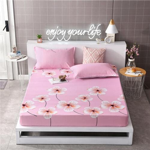 Microfiber Printed Bed Cover Fitted Sheet for Mattress Cover Four Corners with Elastic Band Bed Sheets Super Soft Bedclothes