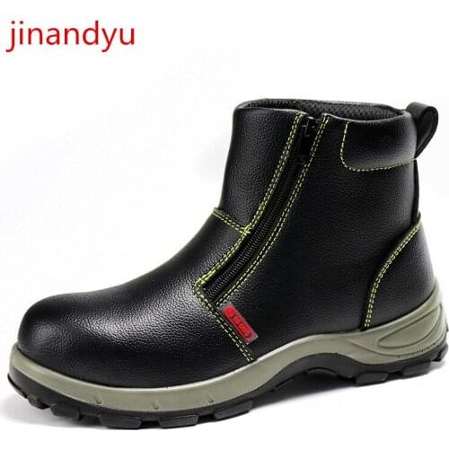 Indestructible Steel Toe Boots Safty Shoes Man Work Boots Anti Smash Anti Piercing Waterproof Shoes Black Industrial Workboots