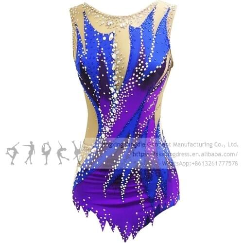 Ice Skating Dress Girls Teens Competitions Kids Ice Skating Dress Rhythmic Leotard Artistic Christmas Gifts Multicolor