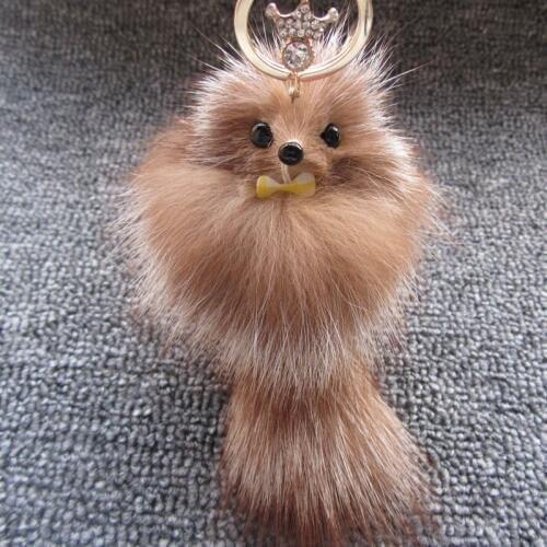 Cute Fluffy Key Chains Rings Bow-knot Fox Ball Pendant Keychains Car Keyring Holder Charm Bag Pompom Real Fox Fur Jewelry Gifts