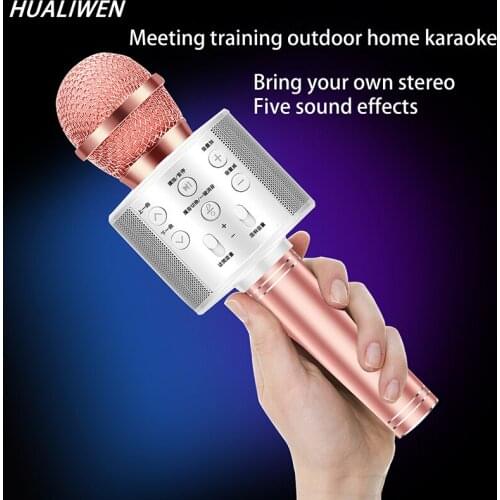 Portable Bluetooth Karaoke Microphone Wireless Professional Speaker Home KTV Handheld Microphone