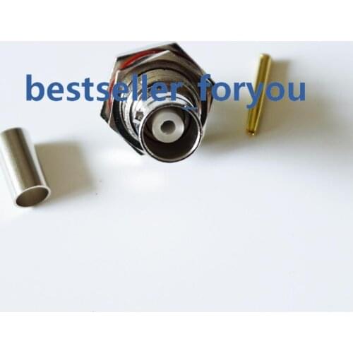 BNC Jack female bulkhead o-ring Crimp RF connector for LMR195 RG58 RG400 RG142