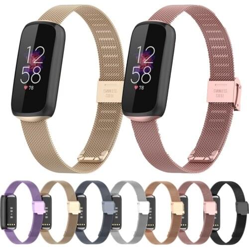 For Fitbit Luxe Strap Band Stainless steel Wrist Strap Magnetic Milanese Watchband Replacement bracelet Wristband correa
