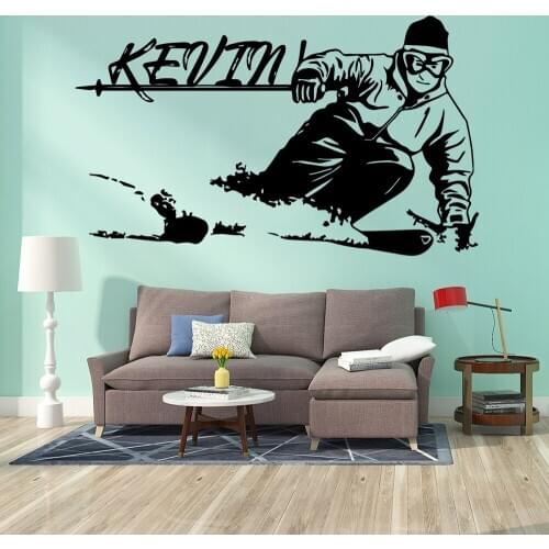 Luxuriant skiing Home Decoration Wall Art Decal Fashion Sticker For Kids Rooms Mural Living Room Decor Waterproof adesivi murali