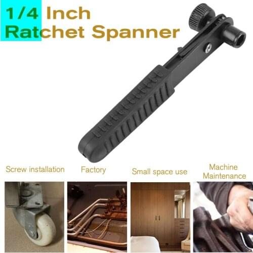 HOEN Hand Tools Quick effort ratchet wrench Mini 1/4 Inch Ratchet Spanner Wrench Rod Snap On Pole Socket Screwdriver For Garage