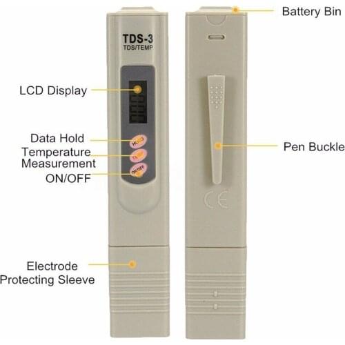 Handheld TDS-3 Digital Water Lcd Tester Water Test Pen Water Quality Analysis Meter Water Purity Check 0-9999 ppm Measurement