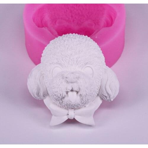 Cute Bowknot Dogs Plaster Decoration Mold Aromatherapy Silicone Mold