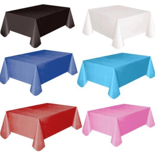 137x183cm Plastic Disposable Tablecloth Solid Color Wedding Party Table Cover Rectangle Desk Cloth Wipe Covers for Events Home