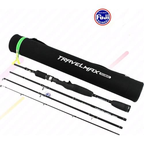 Mavllos Travelmax FUJI Accessory Portable Fishing Rod Spinning Casting 4 Section Rods 1.88m/1.98m 4 Section Travel Spinning Rod