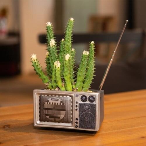 Vase Decoration Home Décor ваза для цветов Succulent Flower Pot Creative Potted Plant Retro TV Simulation Decoration Old Objects