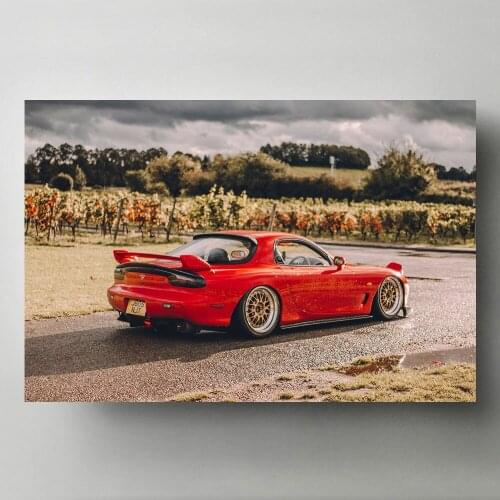 Mazda RX-7 Vintage Car sports car Posters and Prints Canvas Painting Modern Wall art Picture Home Decorations