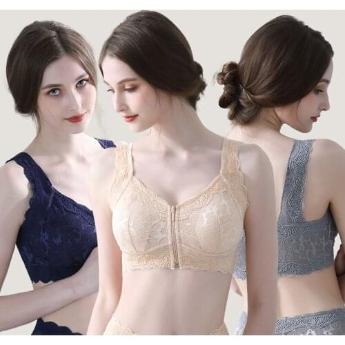 X103 Plus Size Underwear Womens Front Buckle No Rims Backless Bra Thin Style Push-up Sexy Breast Fashionable Non-Ring Bra