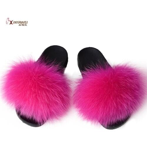 Women Shoes Fur Slippers Kids/Womens Sammer Shoes Flip Flops Furwomen Fluffy Street Home Plush Fur Slides Ladies Fox Fur Sandals