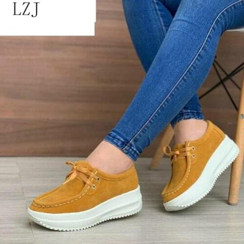 NEW Platform Sneakers Women Walking Shoes Thick Bottom Casual Shoes Female Breathable Lace-up Solid Shoes Woman Zapatos De Mujer