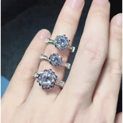Moissanite Ring CT 1CT 2CT 3CT VVS Lab Diamond Fine Jewelry for Women Wedding Party Anniversary Gift Real 925 Sterling Silver
