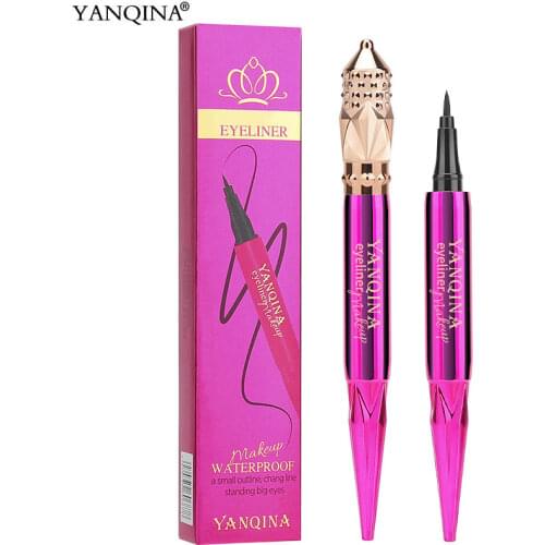 YANQINA Waterproof Black Eyeliner Pen Liquid Eye Liner Pencil Makeup Cosmetics 24H Long-lasting Matte Fast-Dry Eye Liner