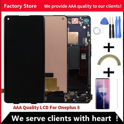 Original Super Amoled For Oneplus 8 Lcd With Frame Display Screen For Oneplus 8 Amoled With Frame Screen 2400*1080