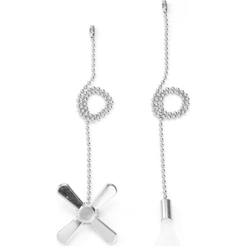 2Pc Novelty Light Bulb/Fan Shaped Pull Chains Ceiling Fan Puller Pendant Set Fashion Alloy Glass Hanging Crafts Home Decorations