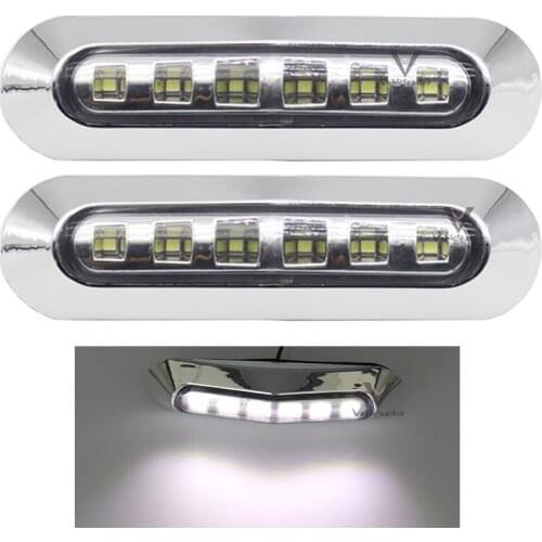 2x White 6LED Sidelight Side Light Lamp Marker Edge Trailer LED Rear 12-24V Lorry Van Wagon Autotruck Perimeter Parking Light