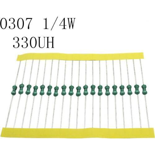 50pcs/lot 1/4W Chromatic ring inductor DIP 0307 330UH AL0307-331K 0.25W inductance