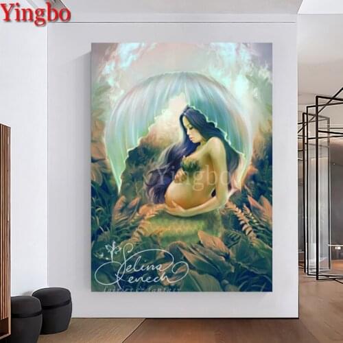 Mermaid Pregnant diamond mosaic Full Square stones DIY 5D Diamond Painting accessories Cross Stitch Kits rhinestone Embroidery