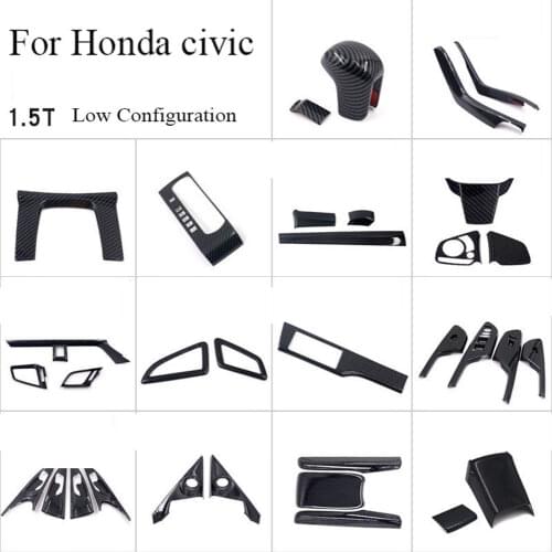 Car Interior Styling A/C Window Control Panel Cover Shift Knob Gear Panel Moulding Trim For Honda Civic 2016 2017 2018 2019