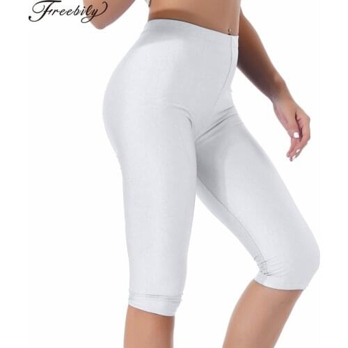 Fashion Sport Pants Women Summer Pure Color Elastic Waistband Slim Fit Stretchy Calf Length Pants Gym Sport Bottoms Trousers NEW