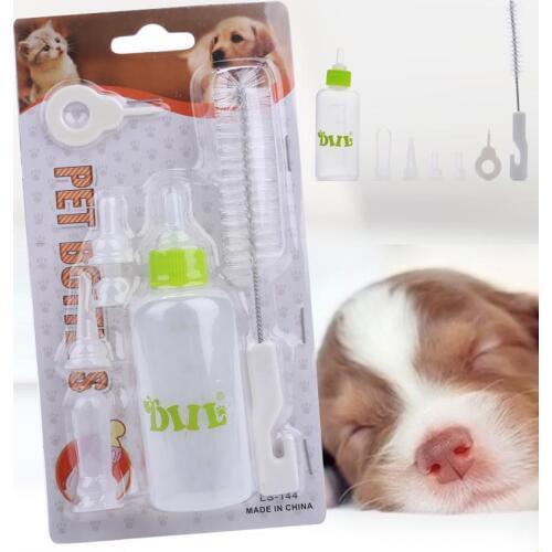 6Pcs/Set Feeding Bottle Animals Baby Pet Puppy Cat Kitten Totoro Rabbit Suckling Kits Whelping Feeding Water Milk Tools Set