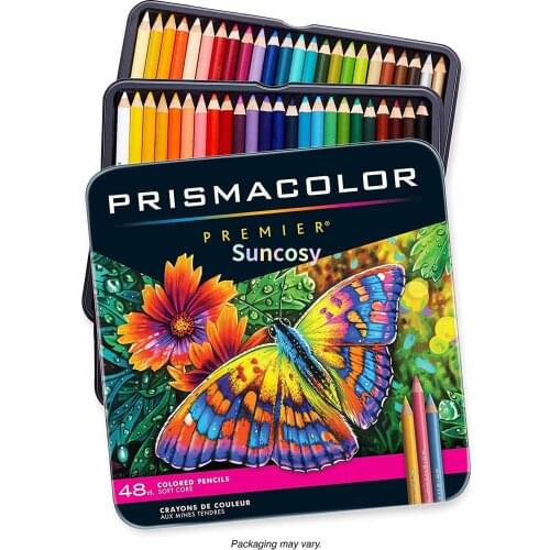 Prismacolor Premier Colored Pencil Sets set of 48,New Tin Box,Prismacolor Sanford Soft Oily Pencils,Adult Students Painting Set