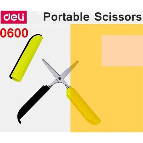 Deli 0600 Portable Scissors Auto Open scissors 118.4mm(4.66') stainless scissors retail packing Cartoon