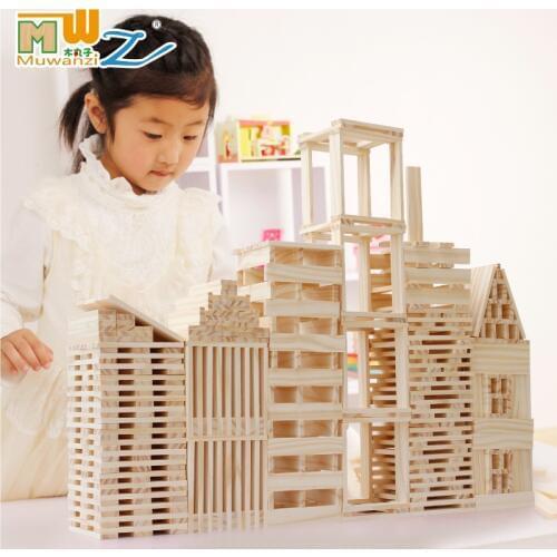 Wooden Building Model Building Blocks Wooden Building blocks Childrens Intelligence Toys Wooden Board Set Extract Game M64