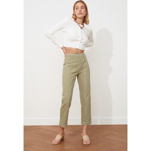 Trendyol Stitch Detail High Bel Mom Jeans TWOSS20JE0386