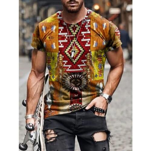 3D printing short-sleeved T-shirt mens fun casual fashion shirt 2021 summer new round neck ultra-thin breathable clothing