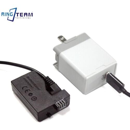 Type C to DC 3.0*1.1mm Cable+ LP-E5 Dummy Battery DR-E5 DC Coupler ACK-E5 for Cameras Rebel XSi XS 450D 500D 1000D Kiss F X2 X3