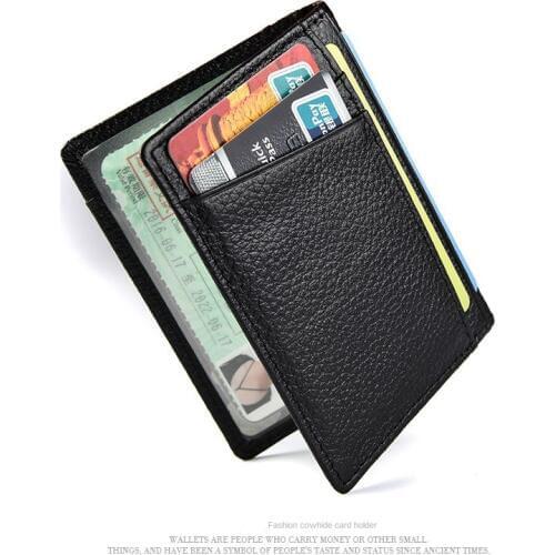 Hot Selling Genuine Leather Card Bag Full-grain Leather Ultra-Thin Card Holder Card Bit More Certificate Holder