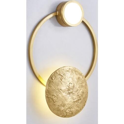 Postmodern copper wall lamp designer creative living room bedroom corridor aisle background wall Nordic style wall lamp