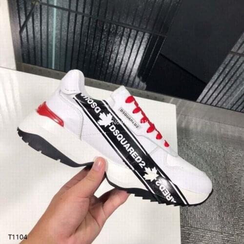 Trend 2021 Letter Printed Dsquared2 Mens Loafers White Sneakers Men Non-slip Leather Casual sports Shoes Big size 38-45